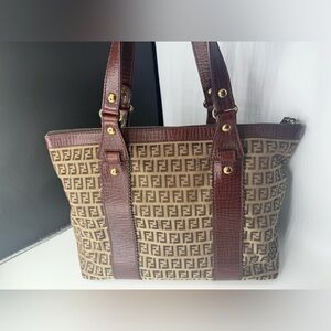 Fendi Brown and Tan Tote Bag